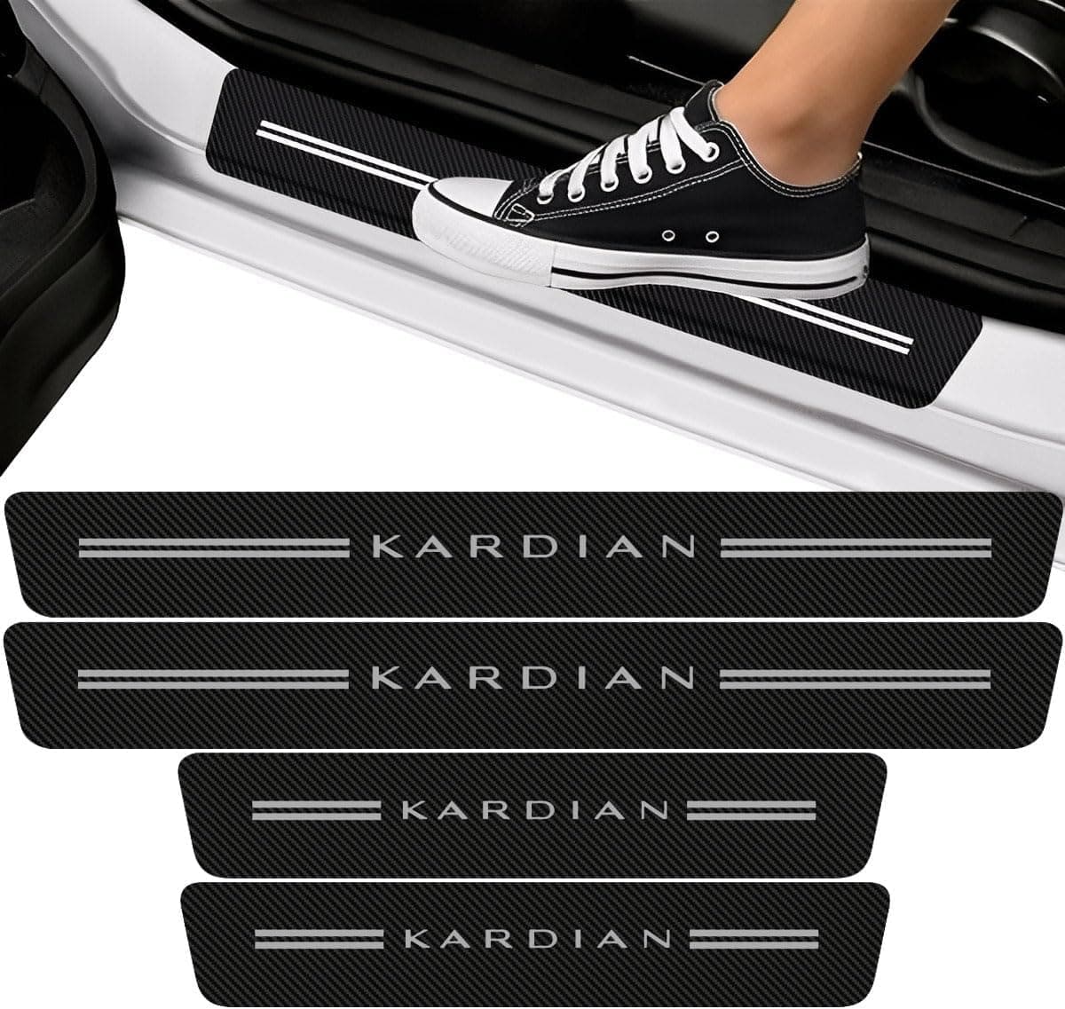 Soleira Porta para Renault Kardian Adesivo Fibra de Carbono