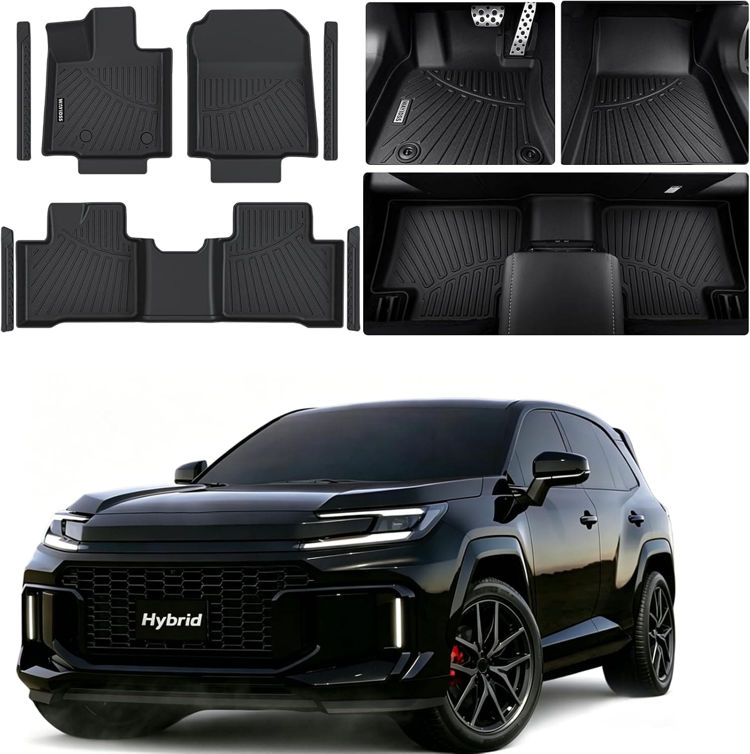 Tapetes de chão para todos os climas para Toyota RAV4 2026 (apto para híbrido e PHEV) forro de borracha TPE impermeável inodoro antiderrapante forros de chão…
