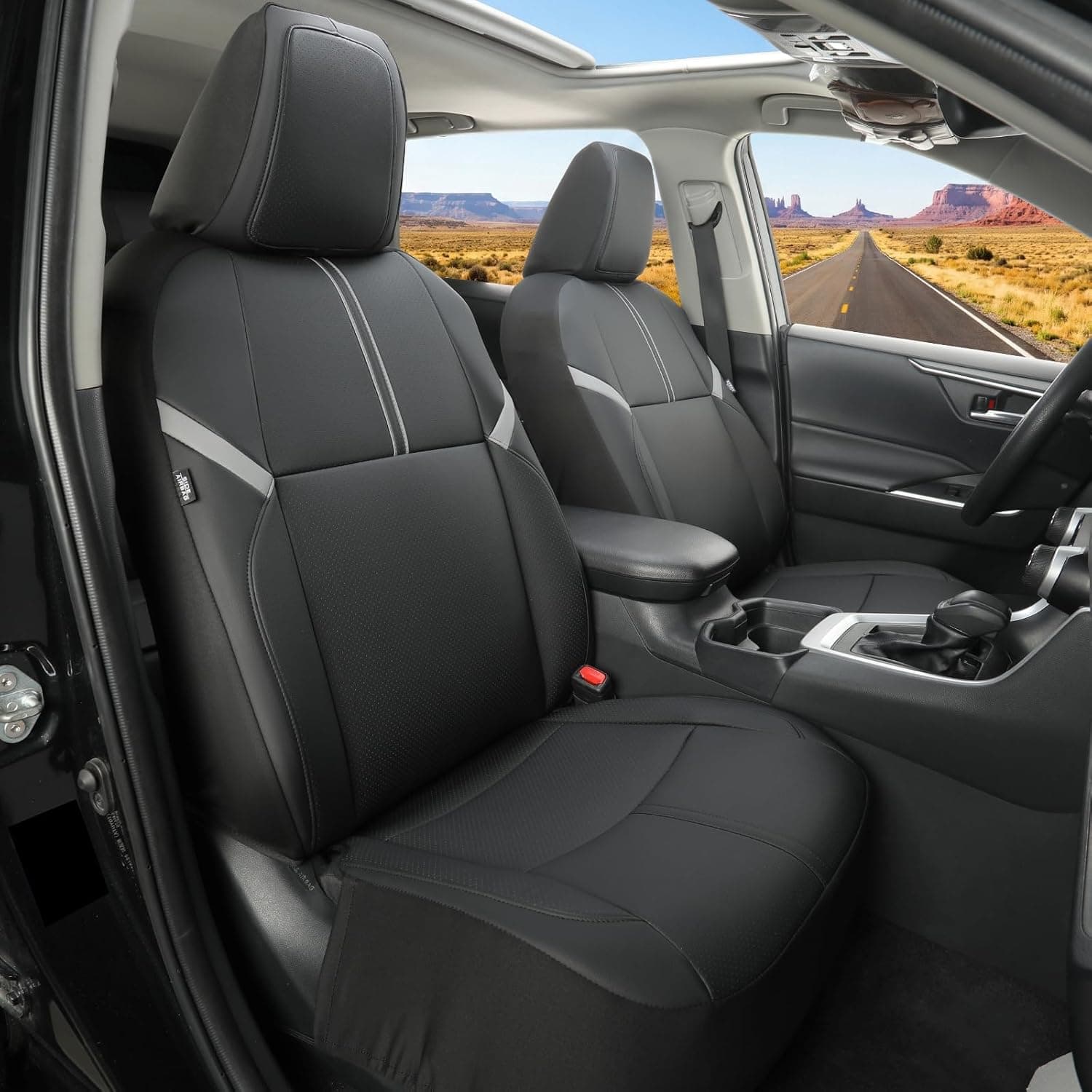 GIANT PANDA Rav4 Capas de assento personalizadas para Toyota Rav4, fácil de instalar, couro sintético, 2019-2026 2020 2021 2022 2023 2024 2025, conjunto…