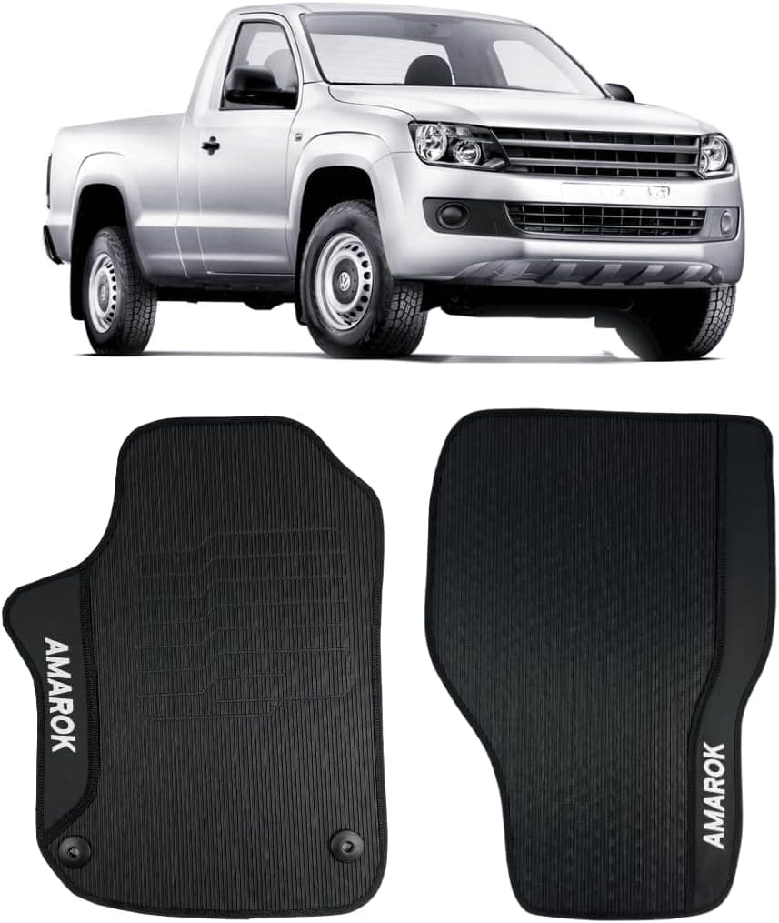 Tapete Emborrachado para Amarok Cabine Simples 2010 a 2026 Dianteiros 2 peças Impermeavel