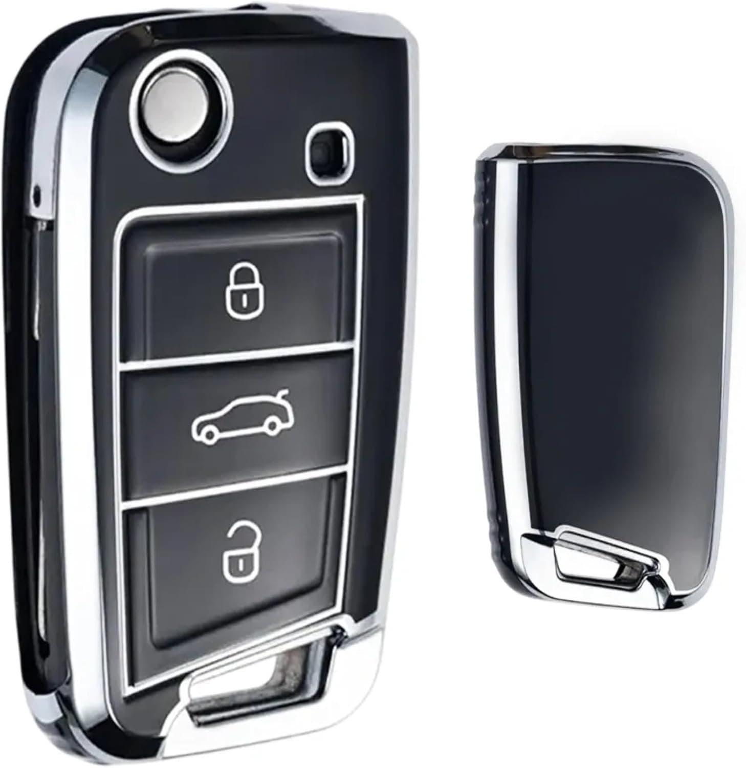 Capinha Silicone Tpu Protetora Para Chave Volkswagen Jetta, T-Cross, Tera, Taos, Virtus, Nivus, Golf , Tiguan, Polo (PRETA)