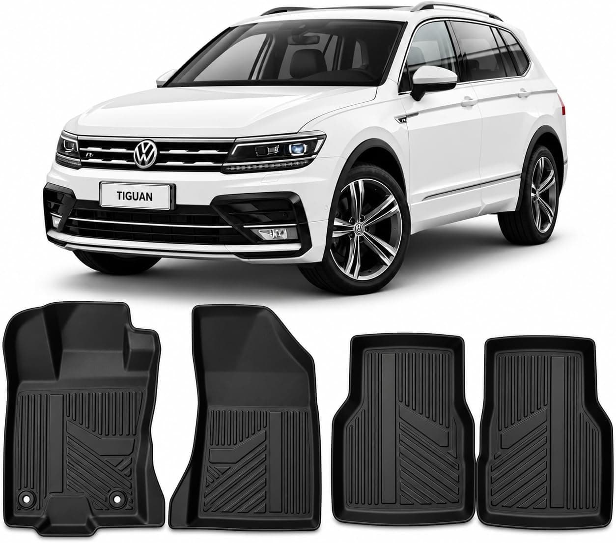 Tapete Bandeja Premium Para VW Tiguan 2016 A 2024- Com Bordas Elevadas P/Reter Liquidos