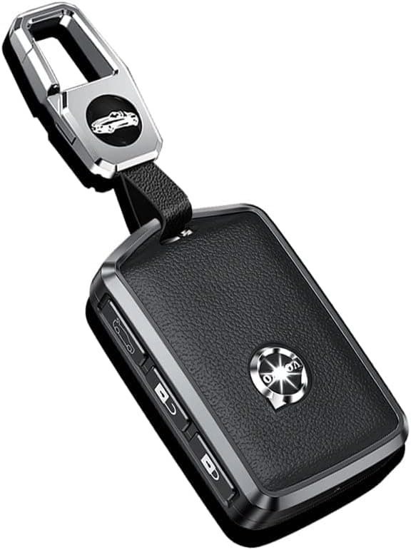 Capa de chaveiro de carro de liga de alumínio com chaveiro apto para V-olvo S60 S90 XC40 XC60 XC90 2025 2026 V60 V90 C40 T6 T8 2022 2023 2024 porta-chaves de…