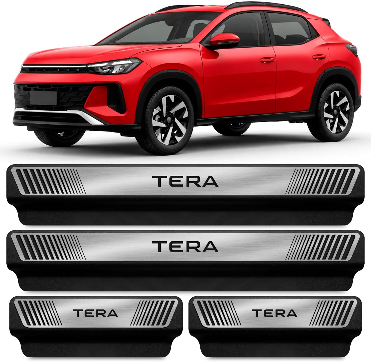 oleira Tera 25 26 Premium Protetor Porta Abs efeito Aço Escovado Kit 4