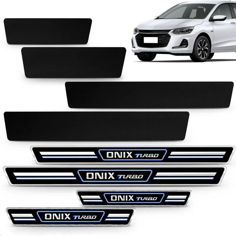 Soleria de Porta Adesiva Elegance Onix Turbo 2020 2021 2022 2023 2024 4 Portas