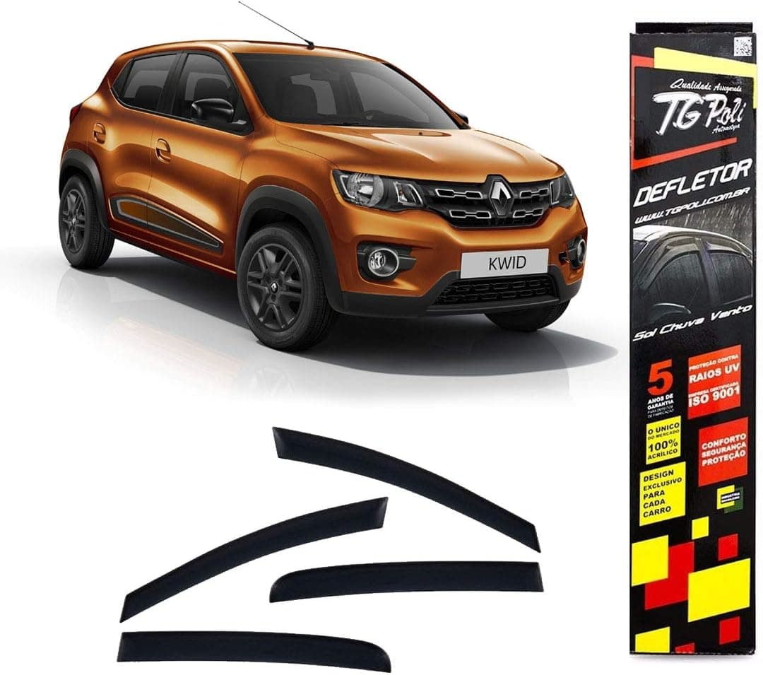 Kit de 4 peças, Calha Porta Kwid 17/ Fume 29011, Tg Poli