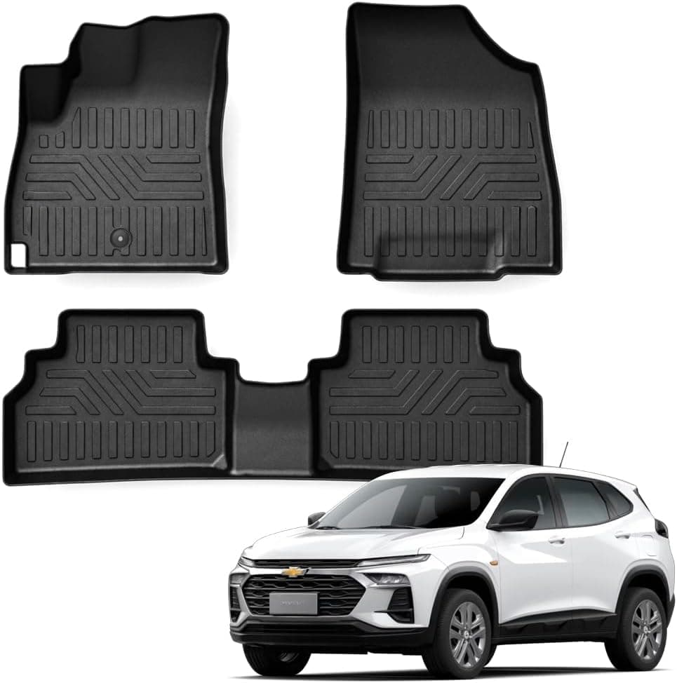 Tapete Automotivo Bandeja 3D para Chevrolet Tracker 2020 ou Superior em Borracha TPO Premium – Jogo com 3 Peças MOOB | Borda Alta, Impermeável e Encaixe Sob…