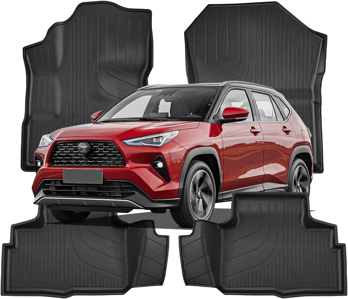Jogo Tapete Bandeja Emborrachado para Yaris Cross Híbrido 2026