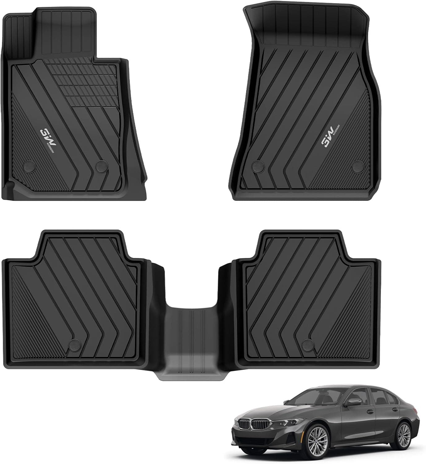 3W Tapetes personalizados para BMW G20 330i 330e Sedan 2019-2023 2024 2025 Série 330i 330e, forro de piso TPE para todos os climas para BMW Série 3 G20…
