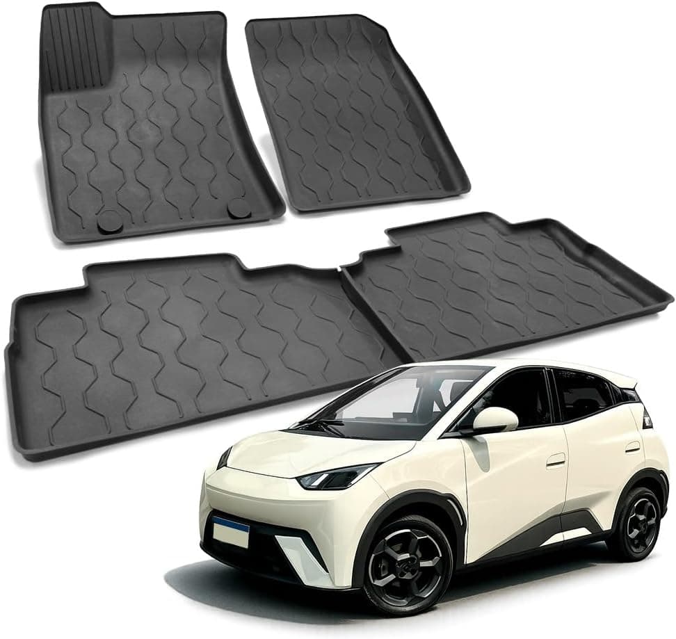 Tapete para BYD Dolphin Mini 2024 a 2027 com Bordas Elevadas Tipo Bandeja Jogo Automotivo 4 Peças Antiderrapante Impermeável Borracha TPE
