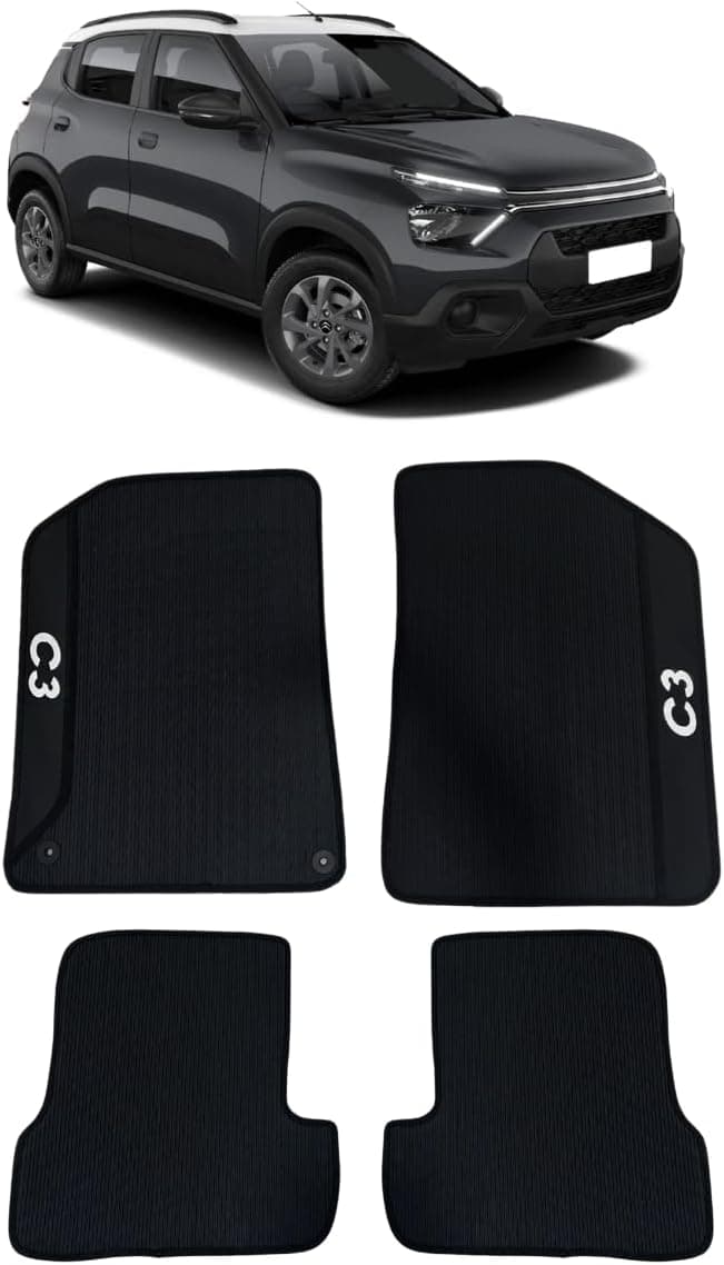 Jogo de Tapete Para Citroen C3 Kit Automotivo 2023 2024 2025 2026 Borracha 5 peças