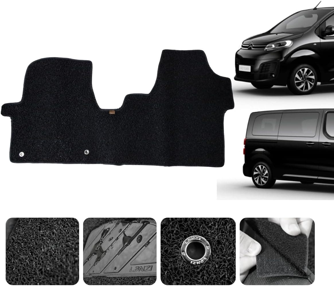 Tapete para Citroen Jumpy 2018 2019 2020 2021 2022 2023 2024 2025 Capacho Preto Inteiriço