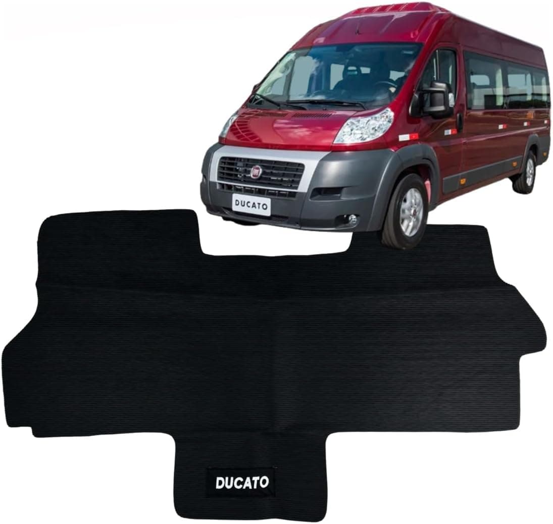 Tapete Peça Única Específico para Veículos Van Ducato 2018 a 2025 de Borracha Antiderrapante Impermeável Flexível Bordado