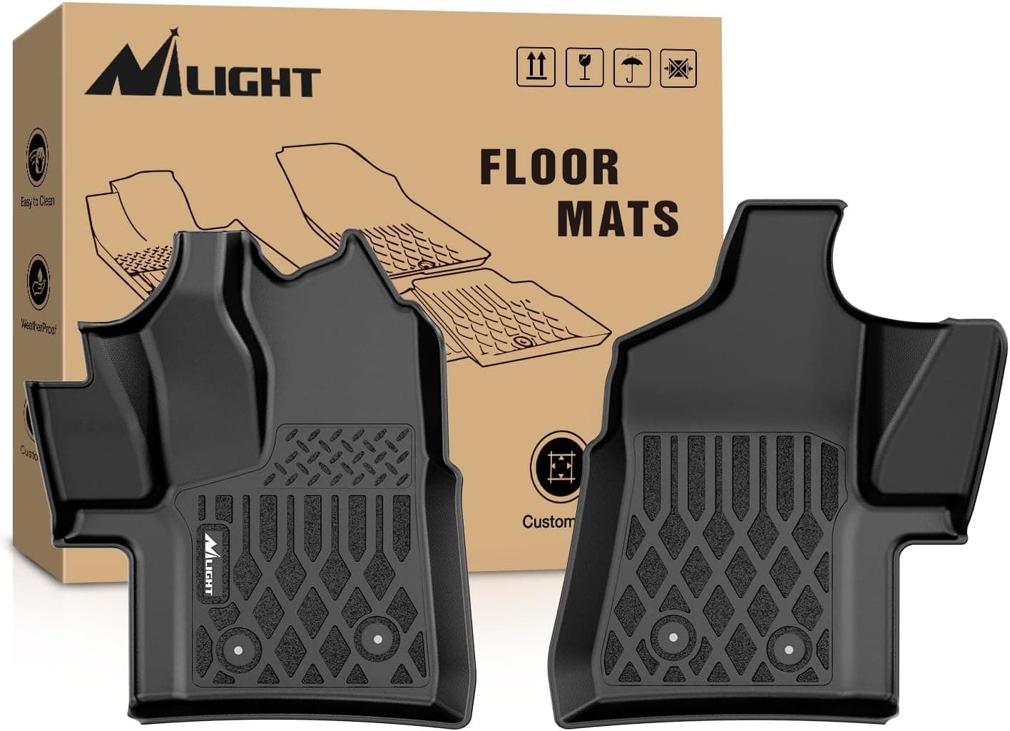 Nilight Tapetes de piso TPE para Ford Transit 150 250 350 350HD Piso de vinil 2022 2023 2024 2025 2026 (não para conexão) Forros de piso resistentes para…