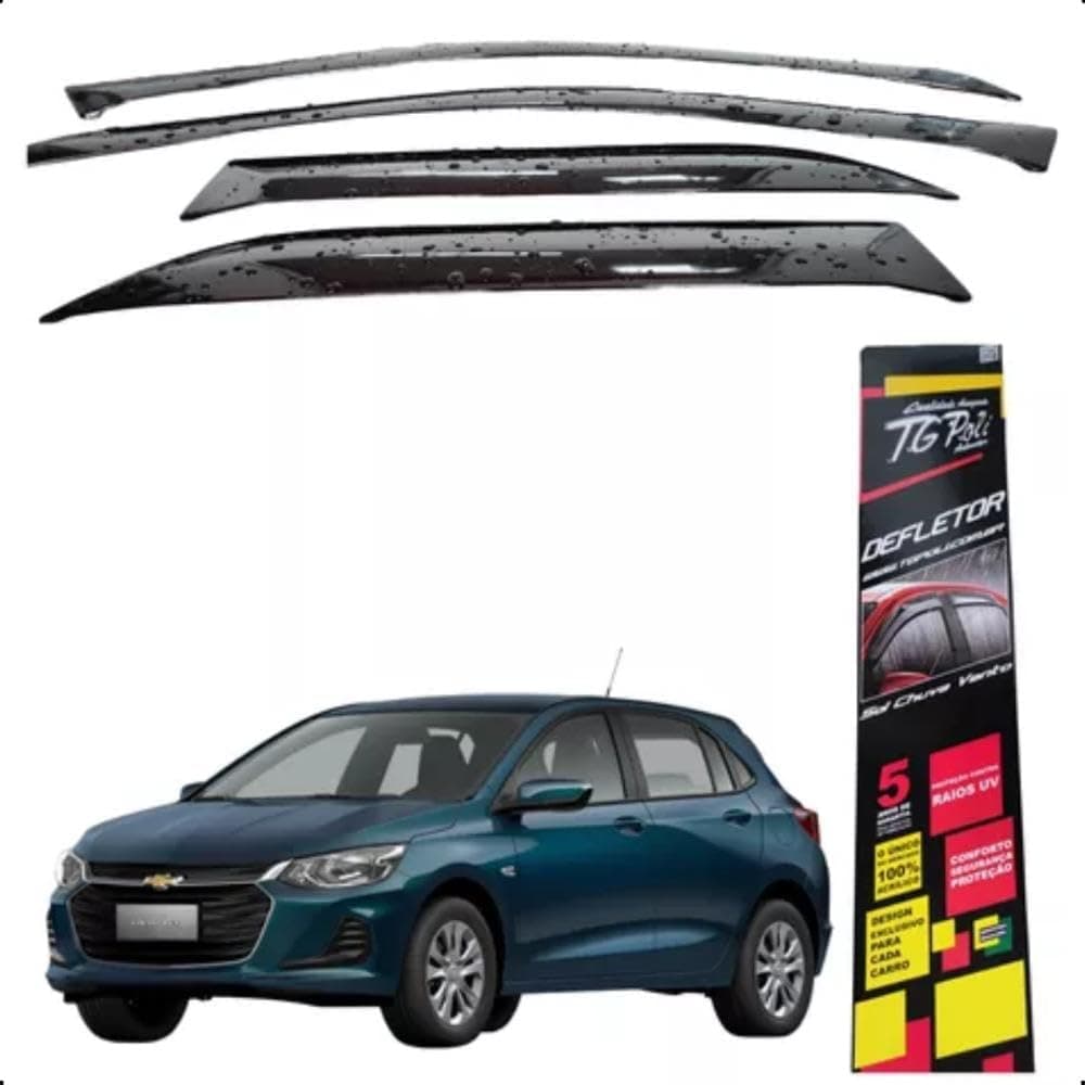 Calha de chuva inteiriça Chevrolet Onix Hatch nova geração 2020/2021 - Tg Poli