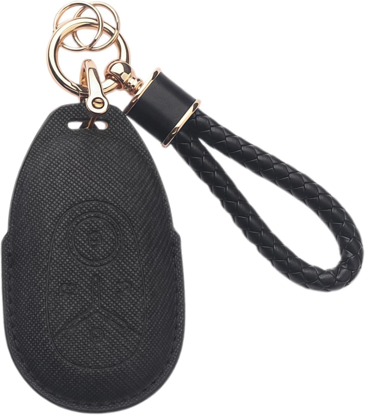 Capa de chaveiro adequada para Geely EX2 2026 2026 Geome EV couro porta-chaves de carro capa protetora para meninas, preto-B