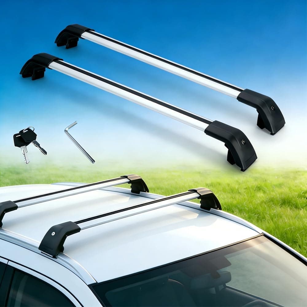 2 barras transversais de teto de alumínio com trava adequadas para Chery JAECOO 7 J7 2024-2026 trilhos de teto resistentes para caixa de carga de bicicleta de…