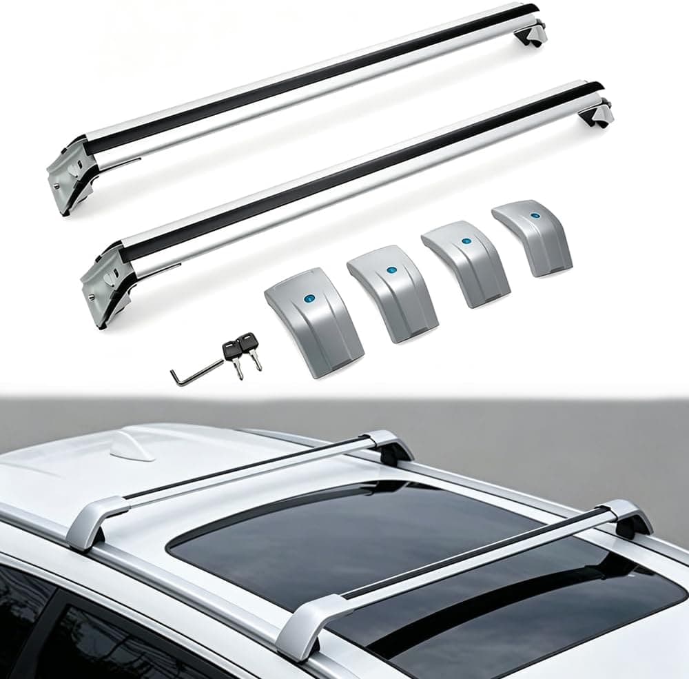 Barras transversais de rack de teto de 150 kg adequadas para Mitsubishi Eclipse Cross 2018-2023 prateado