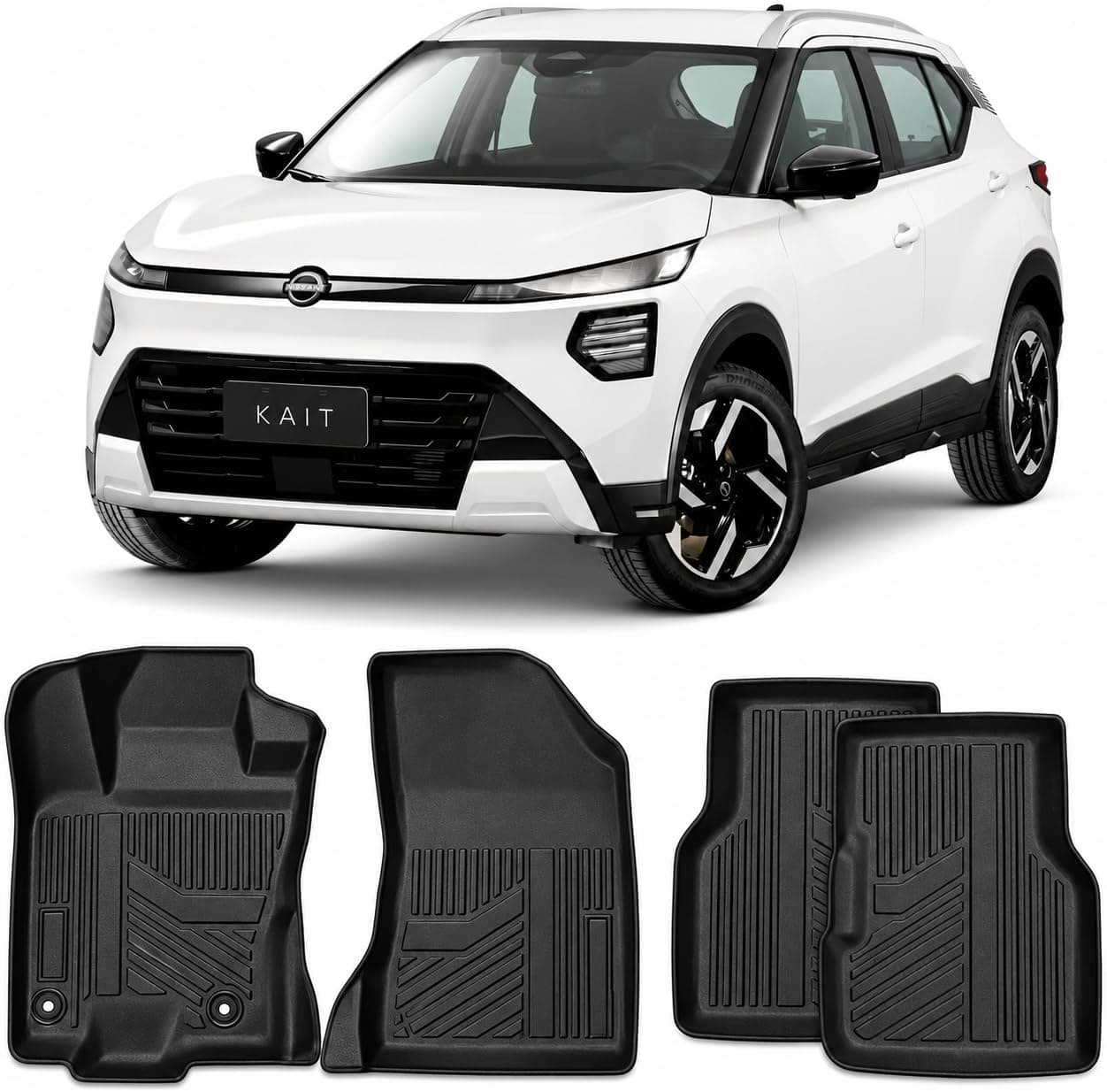 Tapete Bandeja Premium Para Nissan Kait 2025 A 2026 - Com Bordas Elevadas P/Reter Liquidos