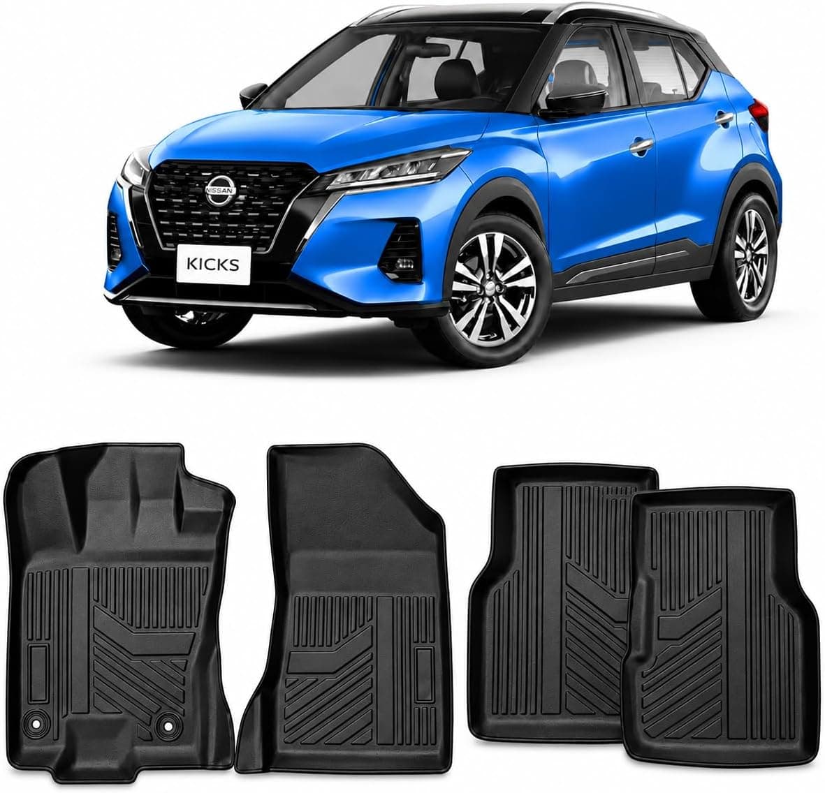 Tapete Bandeja Premium Para Nissan Kicks 2016-2025 - Com Bordas Elevadas P/Reter Liquidos