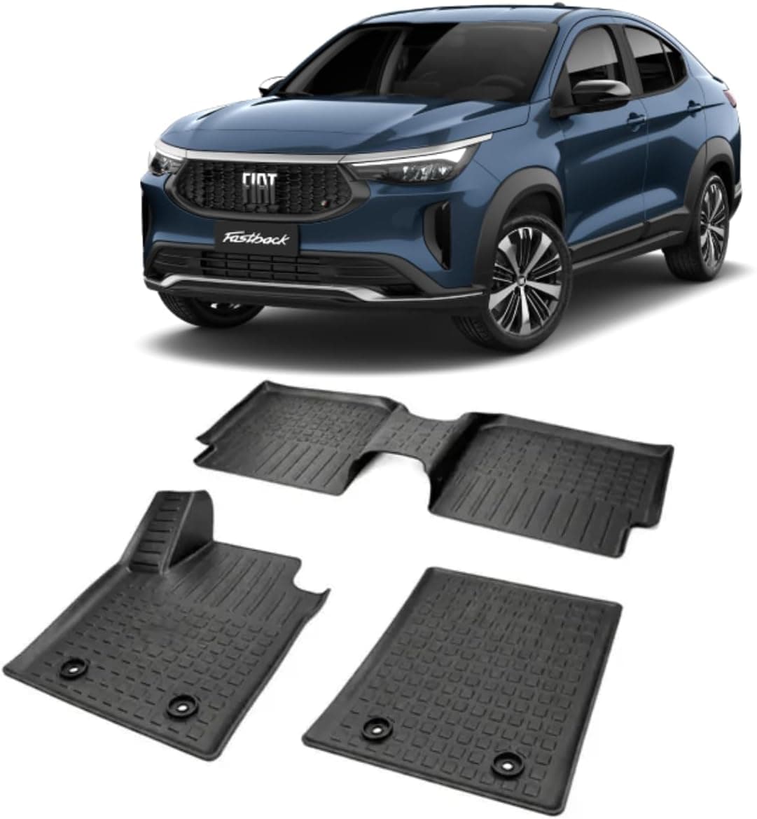 Tapete Bandeja Fiat Fastback 2022/2026 Exceto Hibrido 3 Peças Bordas Elevadas