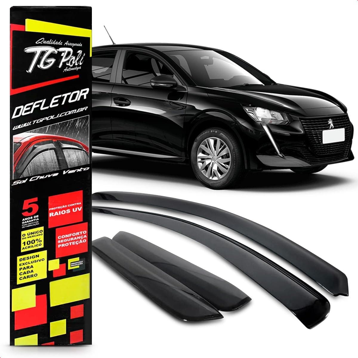 Calha Chuva Defletor Inteiriça Slim 208 Hatch 4 Portas 2021 2022 Fumê 100% Acrílico