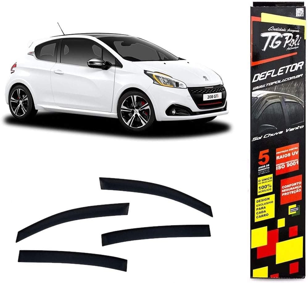 Kit de 4 peças, Calha de Porta Peugeot 208 20007, Tg Poli