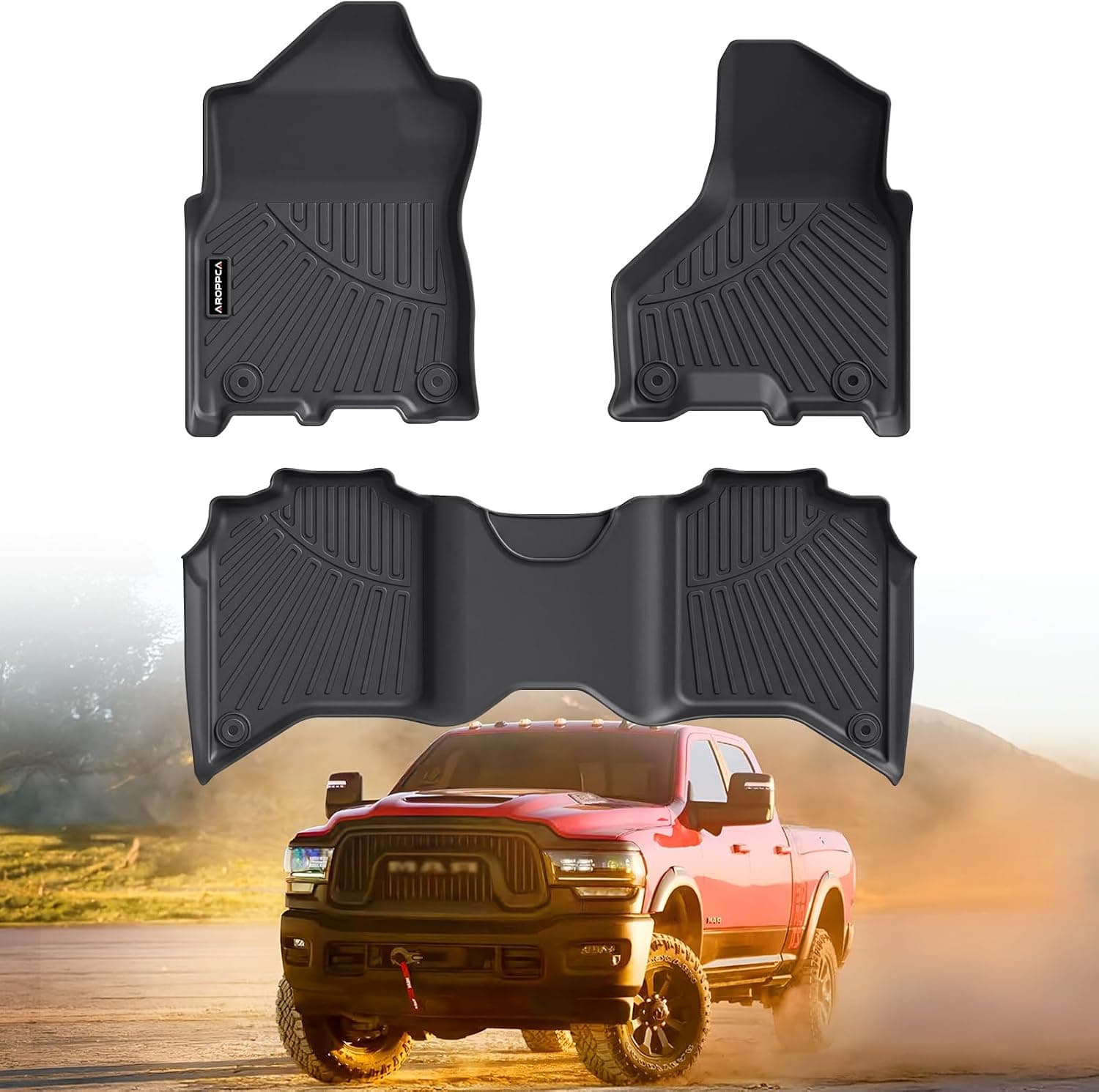 Tapetes de chão para 2019-2025 2026 2027 Ram 2500/3500 Crew-Cab