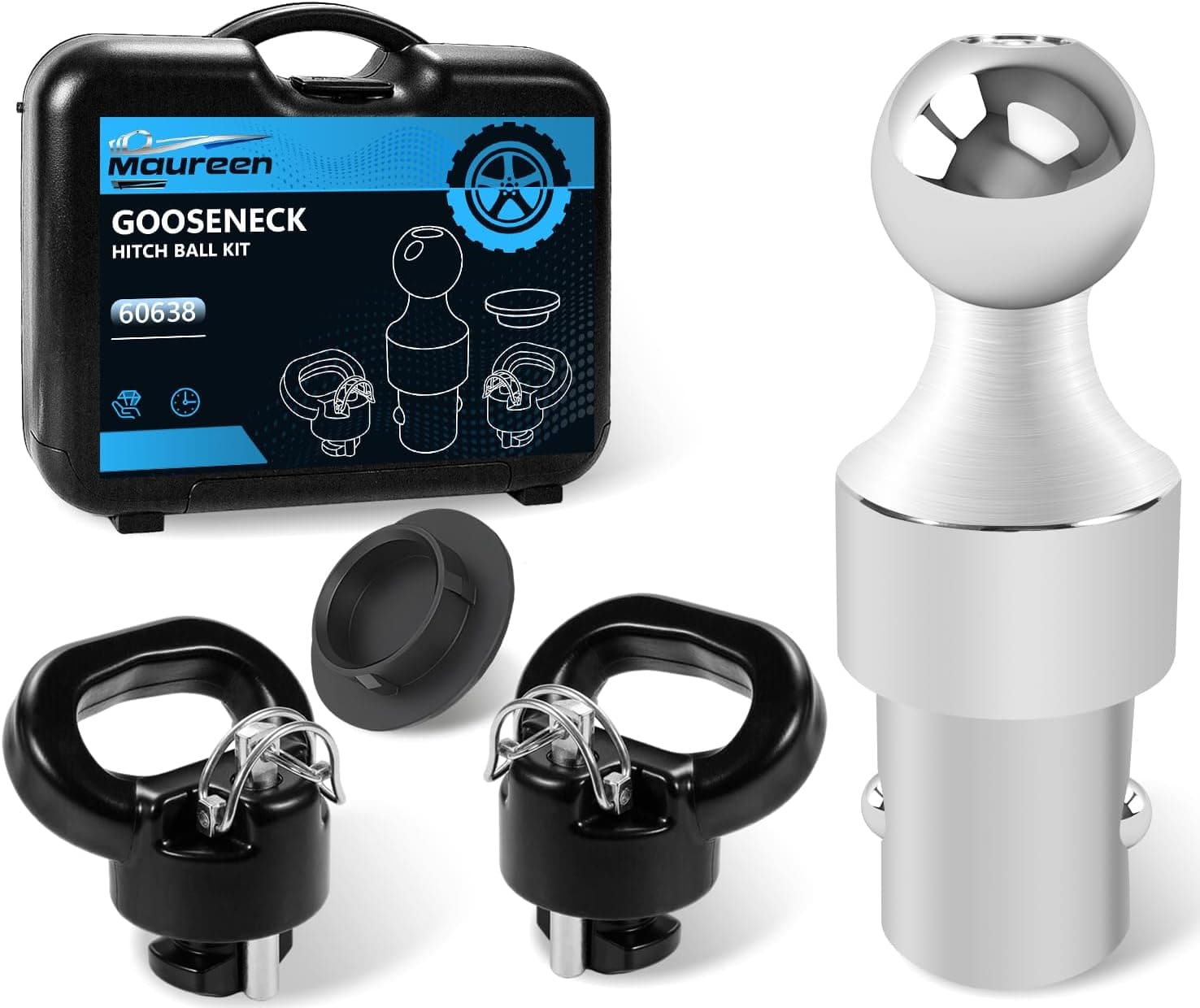 Kit de engate de pescoço de ganso 60638 38K, bola de pescoço de ganso 2-5/16 compatível com Dodge Ram 2013-2024 2500 3500, 4,309 kg VTW