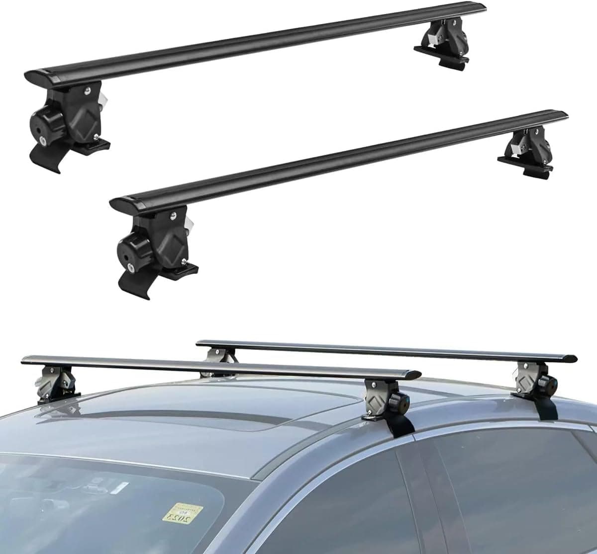 Barras transversais de rack de teto adequadas para Dodge RAM-3500 1994-2026 sem trilhos laterais pretas