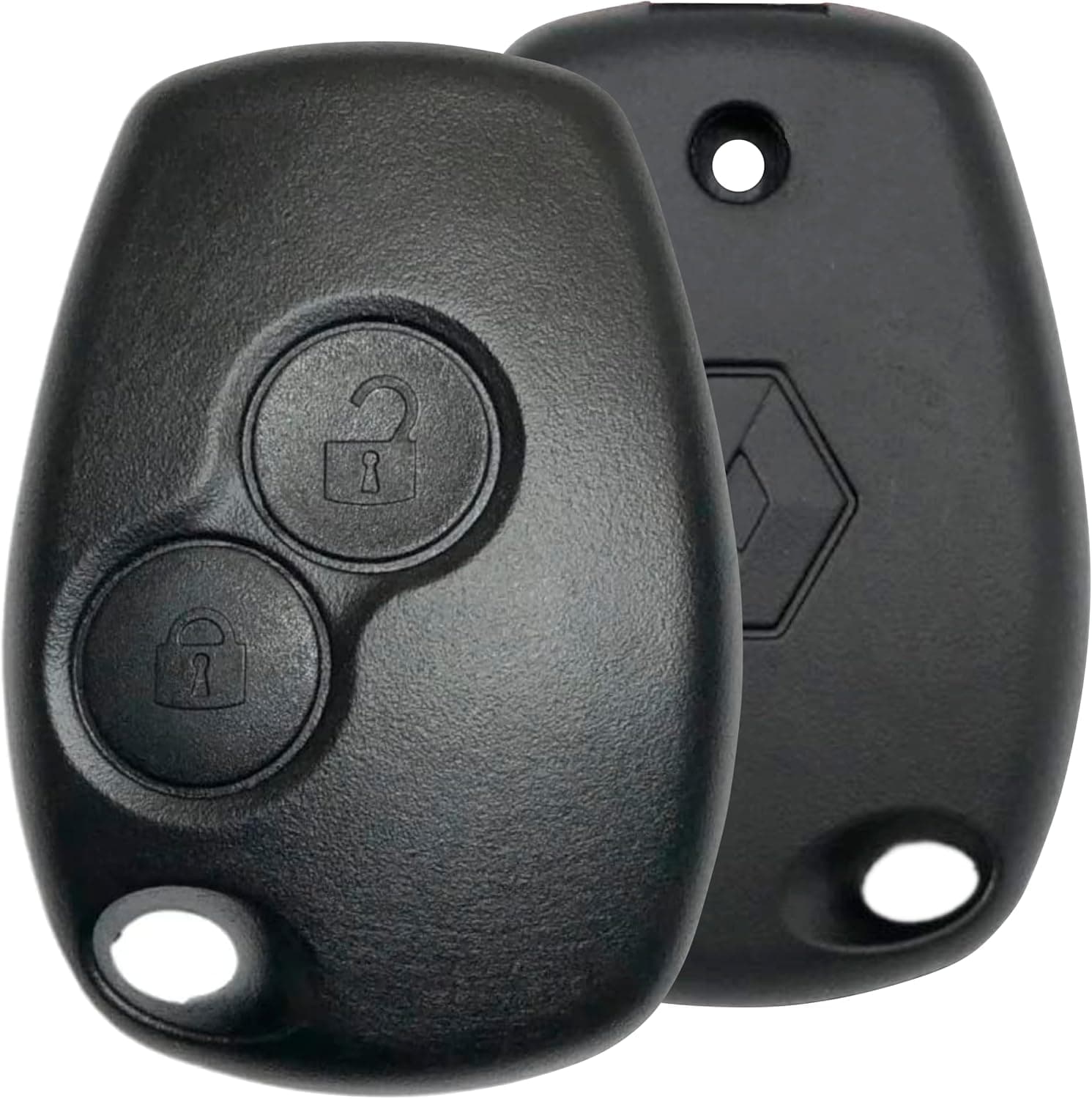 Genérico Kit Capa Carcaça Controle de Chave Logan Sandero Duster Clio 2 Botões Preto