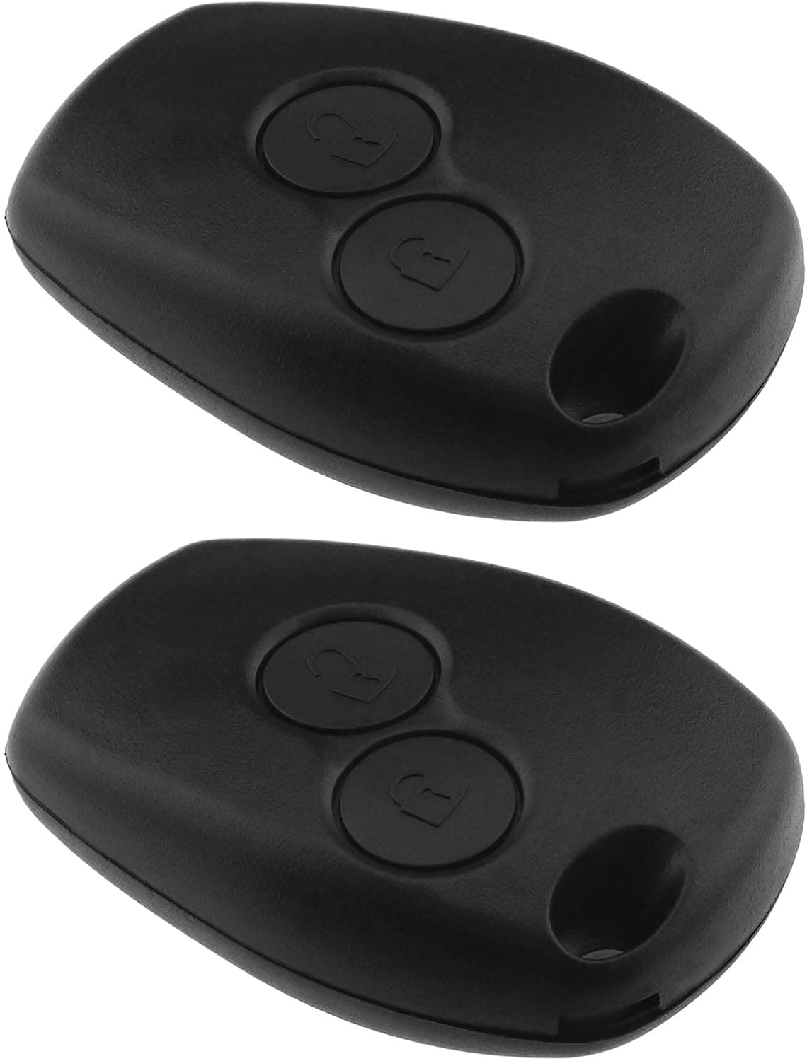 2 peças de chave de carro ABS preto para Renault Trafic Clio Kangoo Master Modus Twingo e Dacia Duster Logan Sandero, 2 botões, lâmina de chave VA2 VA6