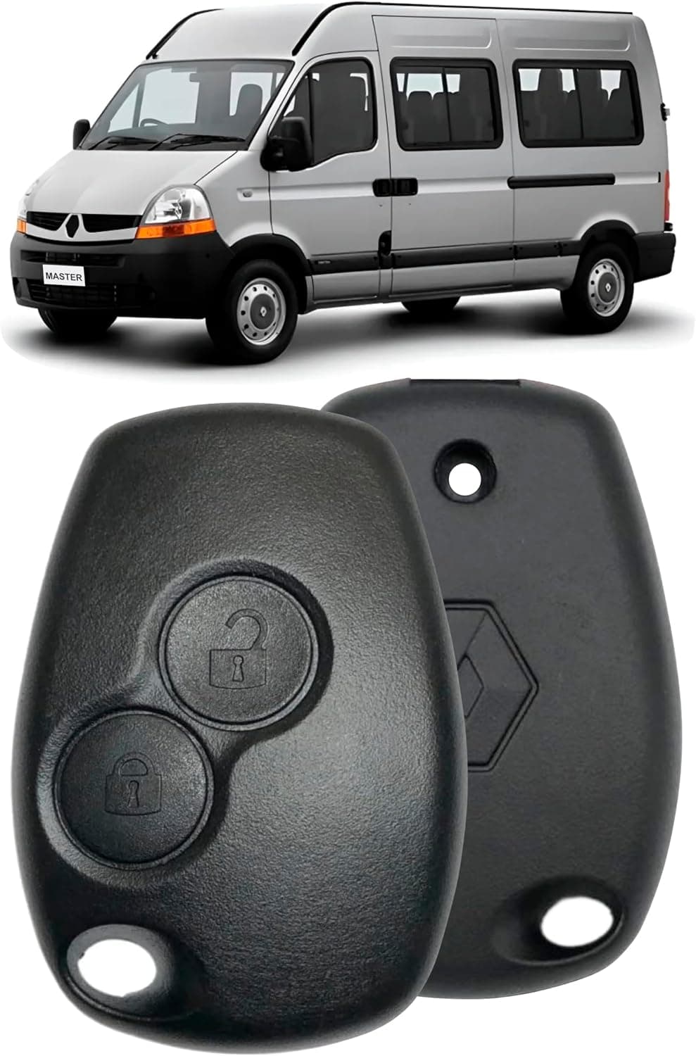 Kit Capa Carcaça Controle de Chave Master 2002 a 2012 Modelo com 2 Botões