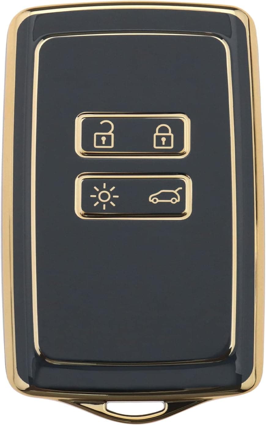 Capa de substituição para chave de carro compatível com Renault Clio/Espace 5 / Master Bus/Talisman/Megane (IV/4) Capa de chaveiro de TPU, Preto, 11x7x1.5cm