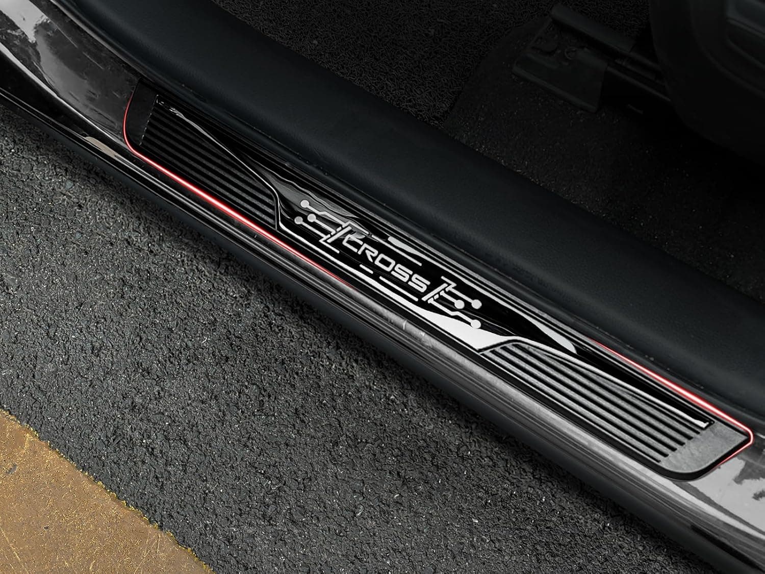 Acessórios protetores de placas de acabamento de soleira de porta para Toyota Corolla Cross conjunto de 4 peças 2022 2023 2024 2025