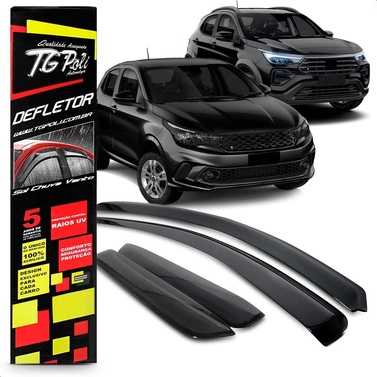 Calha Chuva Defletor Inteiriça Slim Pulse 4 Portas 2021 2022 2023 Fumê 100% Acrílico