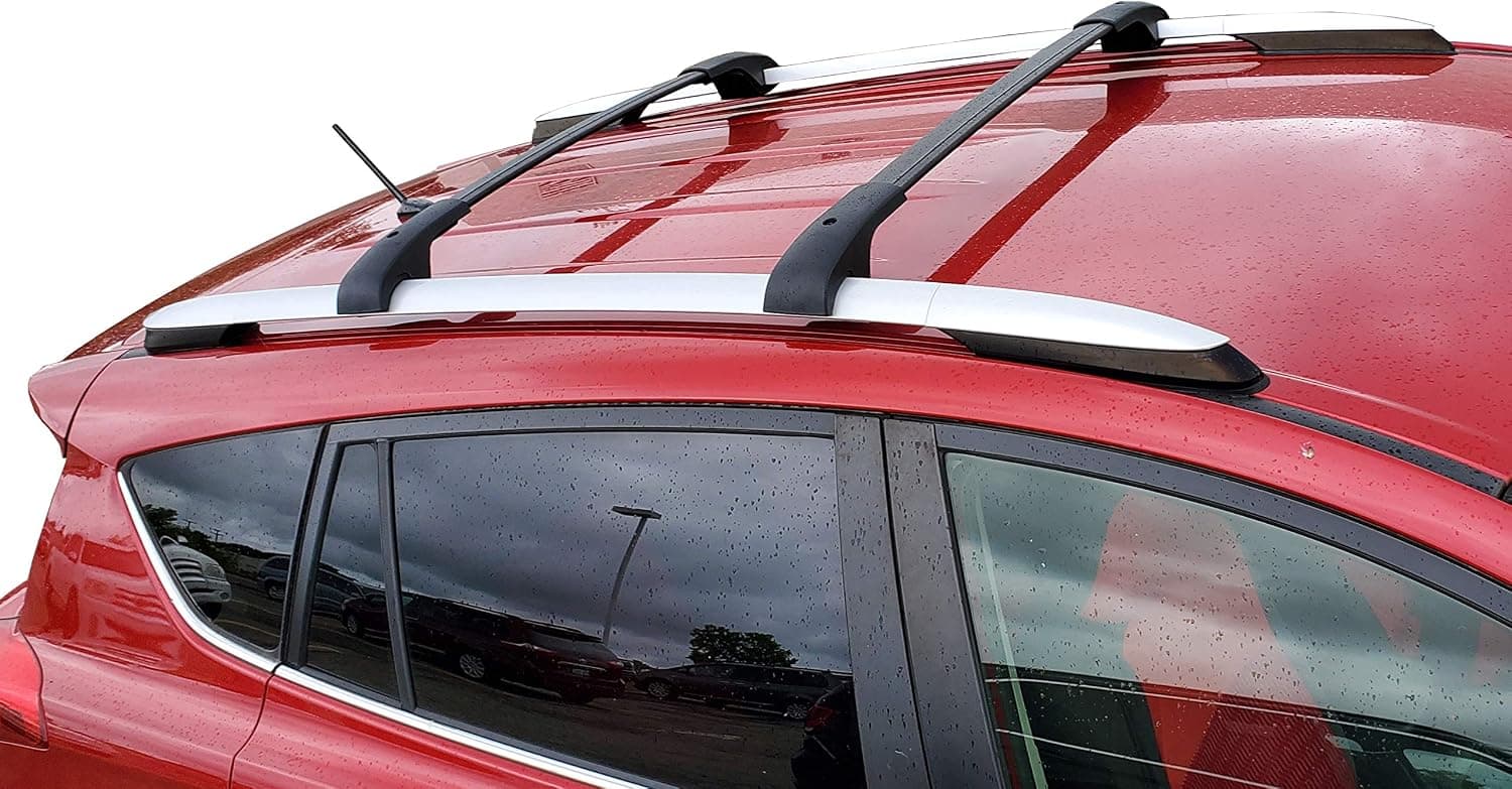 BrightLines Barras transversais de teto Aero compatíveis com Toyota RAV4 2013-2018