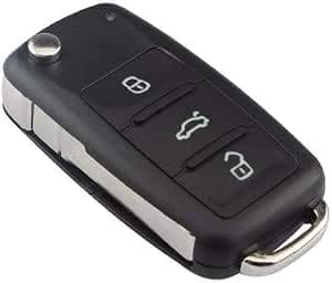 Chave Canivete Compatível com VW Gol Golf Voyage Polo Fox Amarok UP GVI G6 3B Lamina Emblema