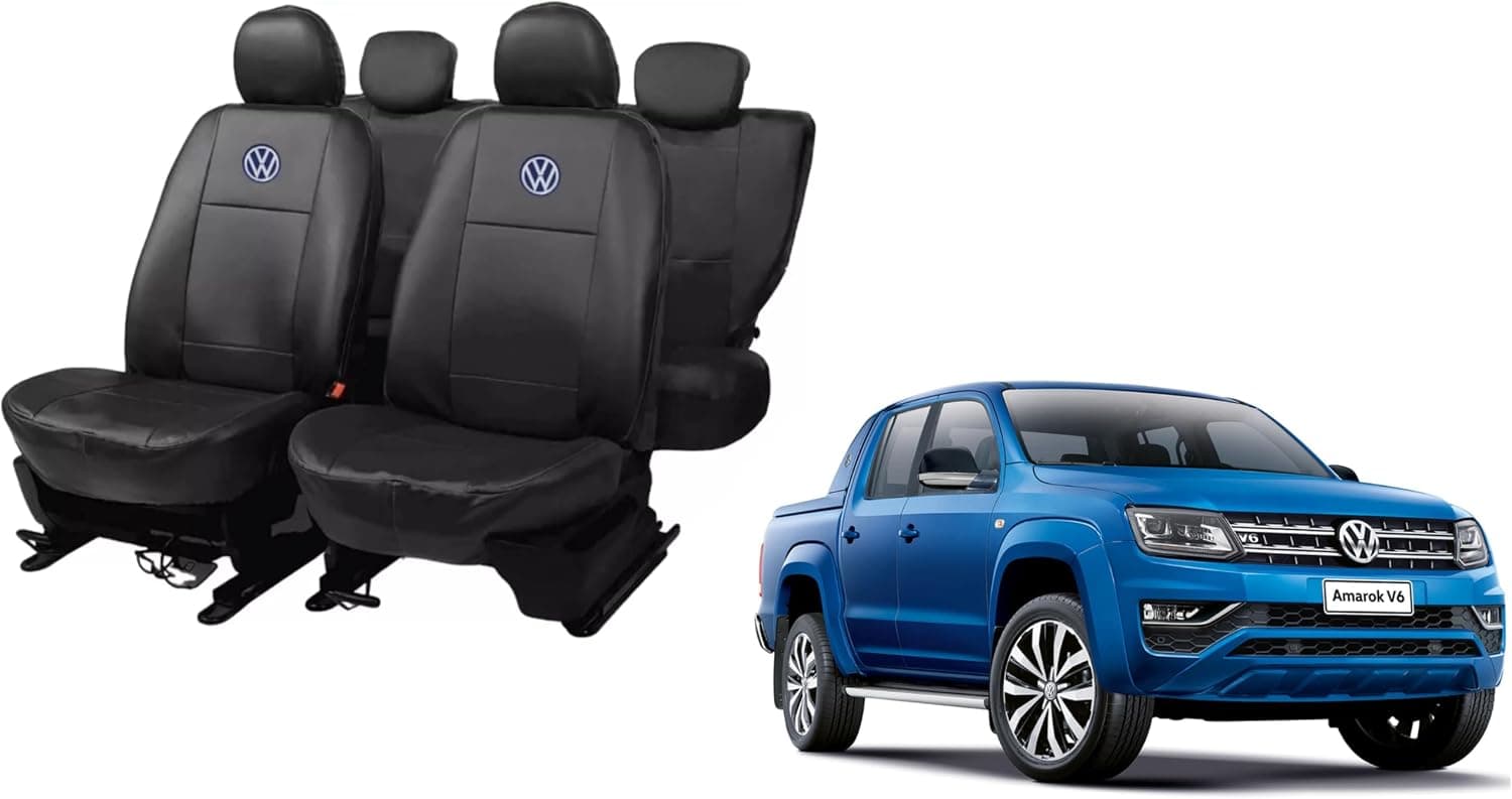 kit Capa De Banco Em Couro Impermeavel para amarok 10-24+Capa De Volante