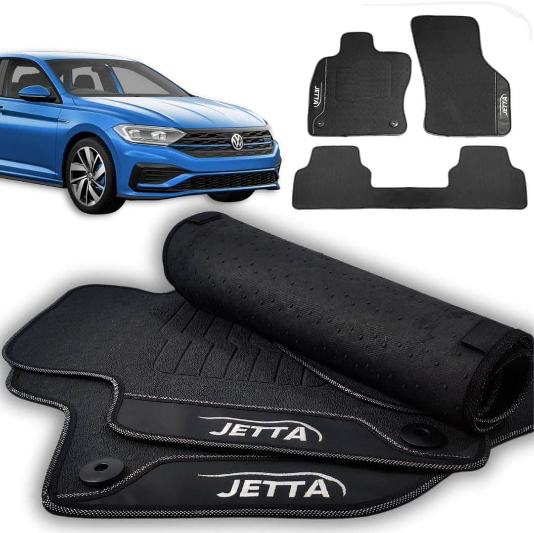 Jogo de Tapetes Automotivos Para o Jetta 2018 2019 2020 2021 Impermeável Emborrachado Premium - 03 peças