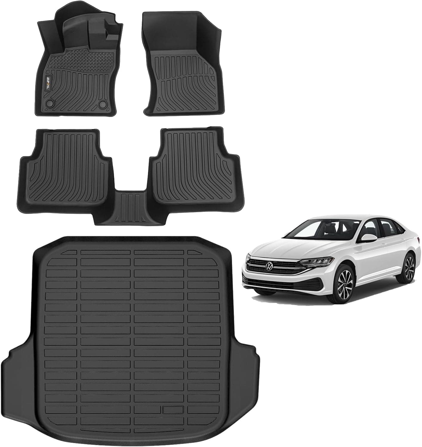 AIPOIL® Conjunto de tapetes e forro de carga para Volkswagen Jetta 2019