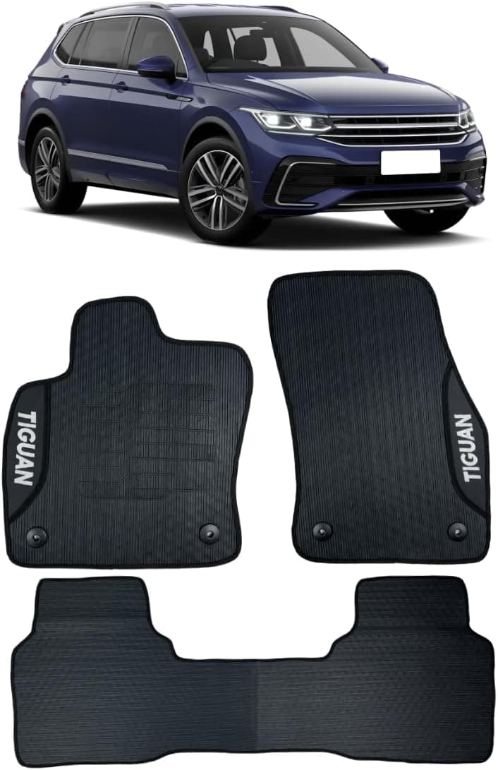 Jogo de Tapete Emborrachado para Tiguan 2018 19 20 21 22 23 24 25 2026 Automotivo