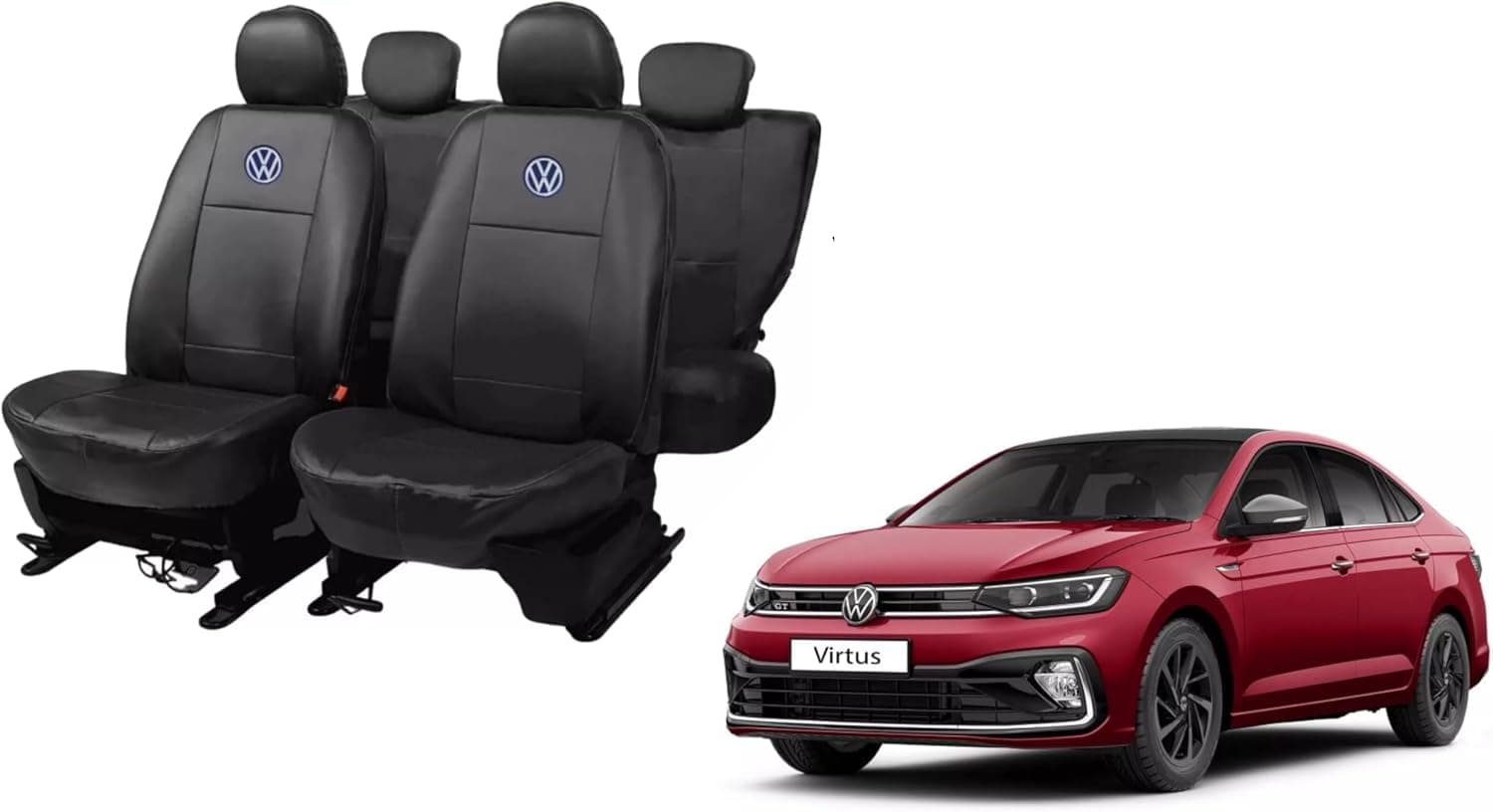 kit Capa De Banco Em Couro Impermeavel para virtus 18-23+Capa De Volante