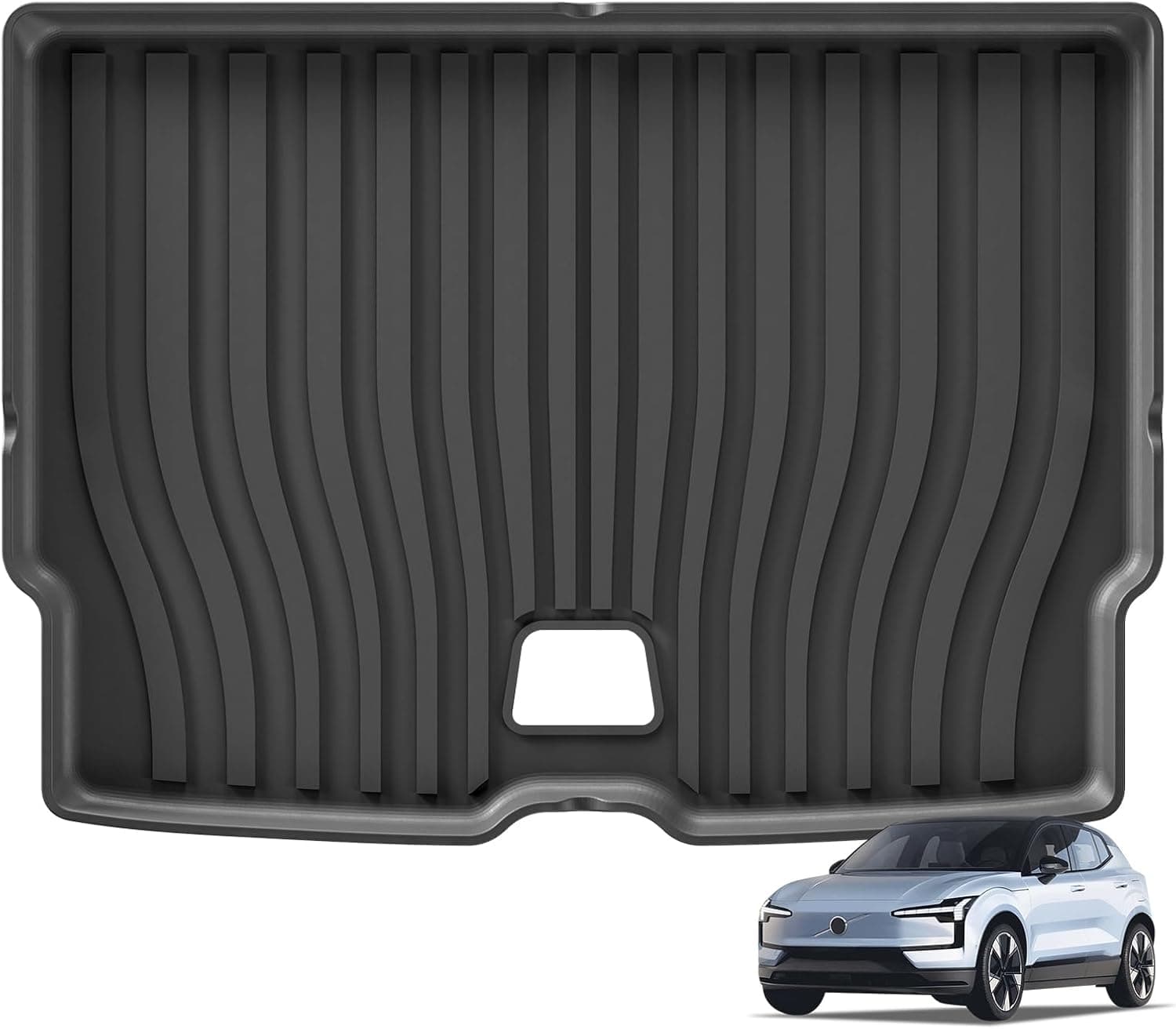 SMABEE Tapete de porta-malas para Volvo EX30 2024 2025 2026, TPE para todos os climas, tapete de carga, forro de carga, acessórios interiores pretos