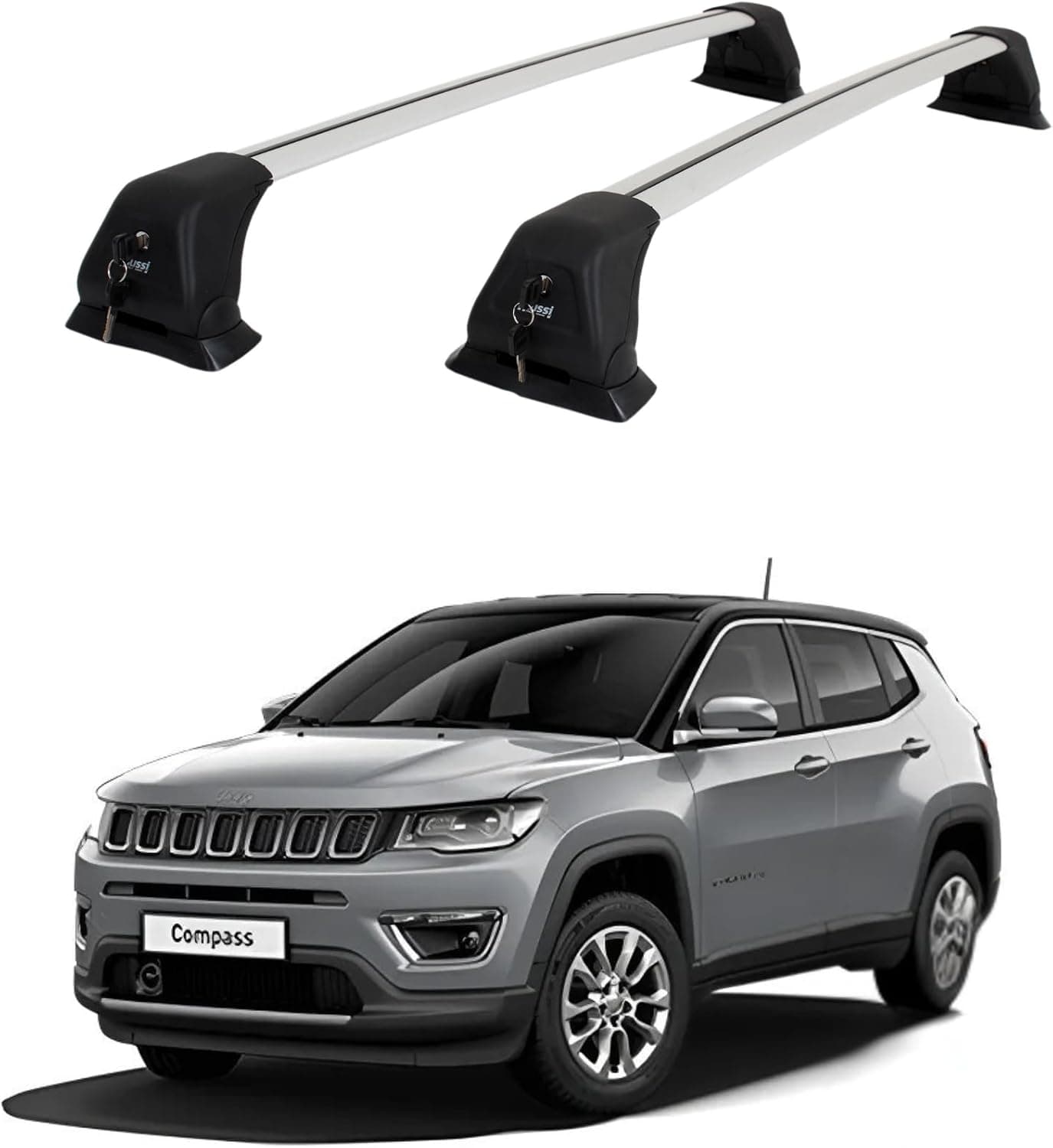 Rack De Teto Modelo Emilia Compass Após 2022 (Prata)