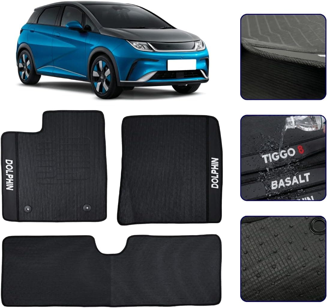 Jogo de Tapete Emborrachado Para BYD Dolphin Kit Automotivo 3 peças Linha Premium