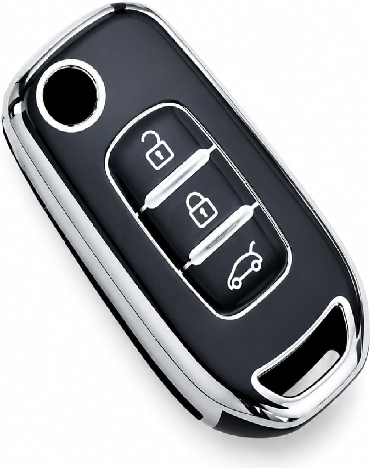 Capa Chave Canivete Para Renault Sandero, Duster, Captur, Logan, Clio, Kwid(PRETA)