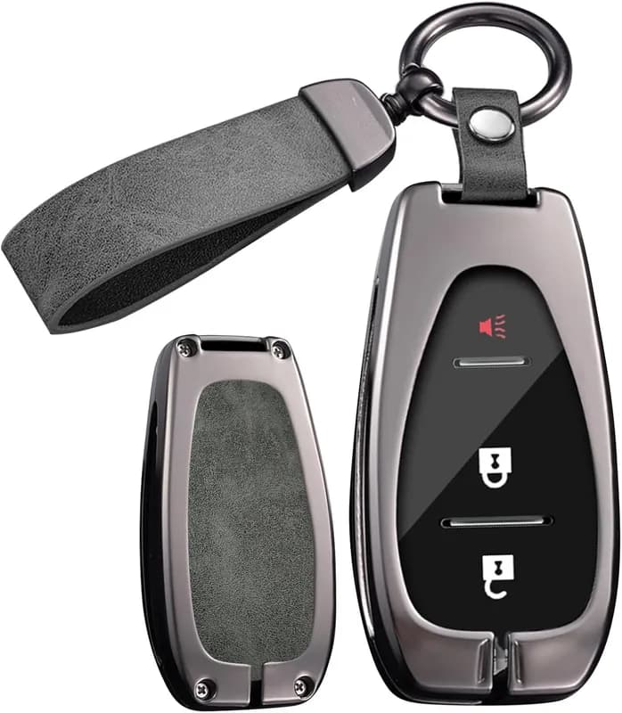 ontto Capa Para Chave De Carro Compatível Com Chevrolet, Capa De Metal E Couro Com Frente Transparente Em Tpu, Capa Resistente Para Chave Compatível Com Chevy…