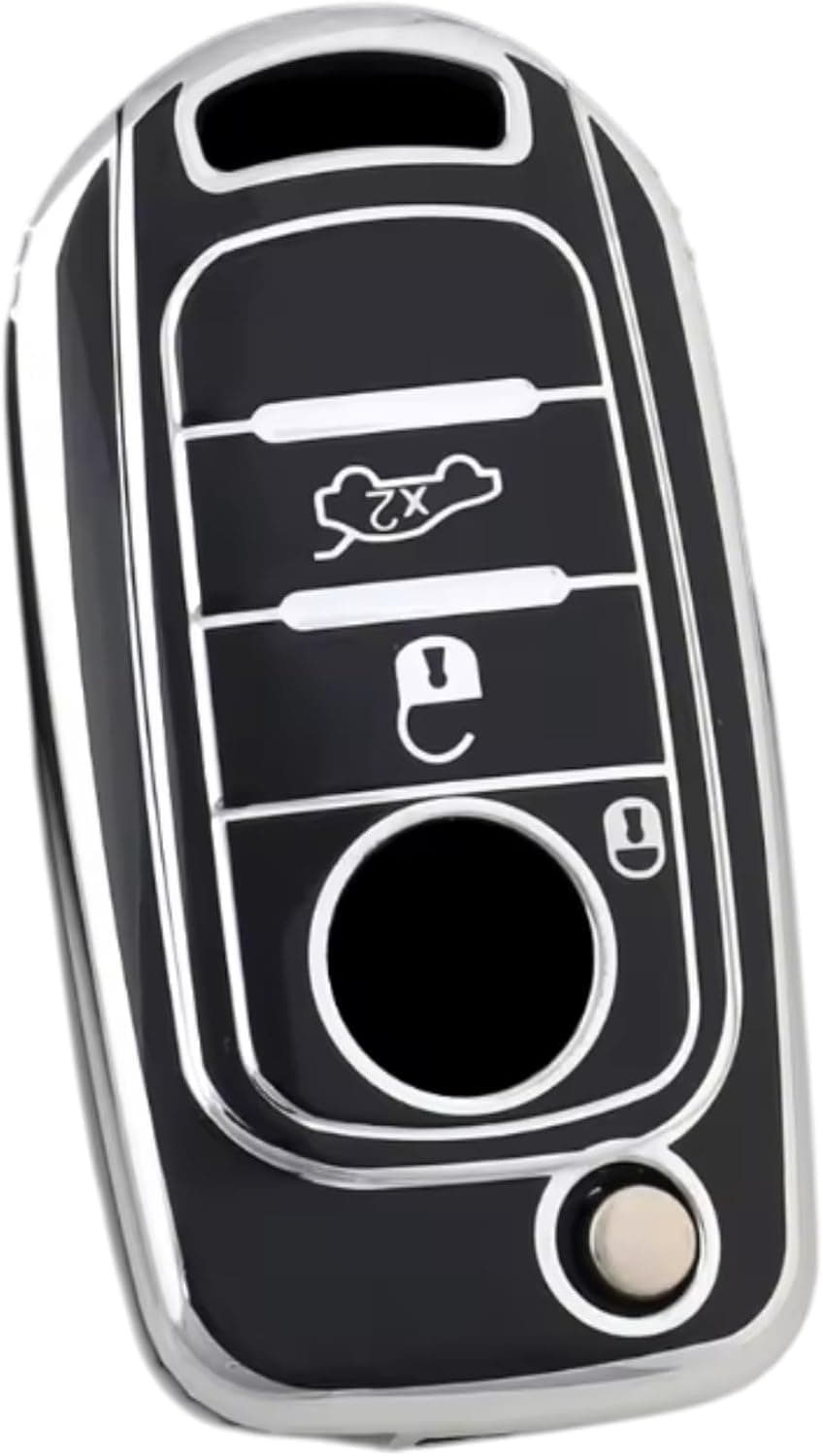 Capa Protetora de Silicone Luxury para Chave Canivete Fiat Toro Cronos Argos (PRETA)