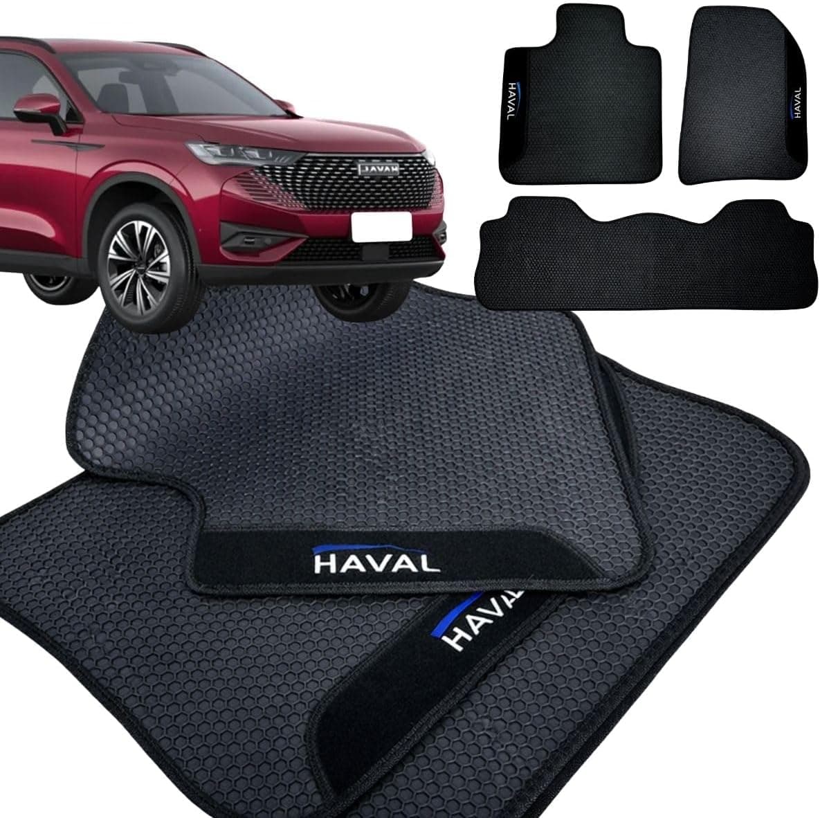 Tapete Automotivo Borracha GWM Haval H6 2023 2024 2025 2026 Sob Medida Antiderrapante Impermeável Tipo Colmeia Jogo de Tapetes Premium para Carro